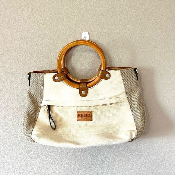 Relic Canvas Handbag w/ Wooden Handle - Picture 1 of 7